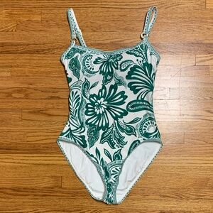 La Blanca swimsuit - lingerie mio one piece bathing suit green botanical brocade